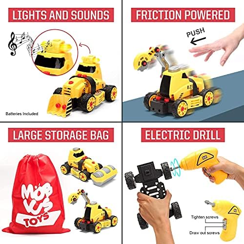 Mobius 7-in-1 Take-Apart Construction Truck Set with Drill, Ages 3+ - Image 2