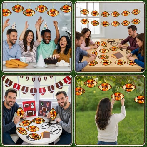 Qyeahkj 36 Set Football Suncatchers Crafts for DIY Rugby Sports Window Tissue Paper Craft Kit Hanging Decor for Sports Holiday Home Activity Art Project Birthday Party Favor - Image 6