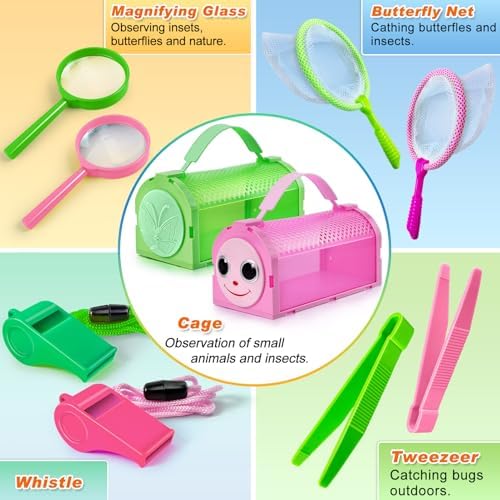 YOPINSAND Bug Catcher for Kids, 10 Pcs Outdoor Exploration Kit with 2 Cages - Image 3
