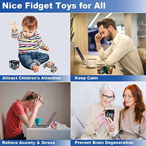 3D Flips Magic Cube Set, 3 Pack Infinity Cube Fidget Toys, Transforms Puzzle Cubes for Stress Anxiety Relief and Kill Time, Nice Gifts for Kids and Adults - Image 5