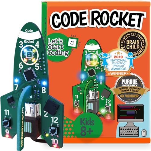 Code Rocket Coding Toy for Kids 8+. Girls & Boys Learn Typed C++ Programming with Circuits. 20+ Space-Themed Projects Teach Code Hands-On. All-Inclusive Coding Game for Kids Ages 8-12+ & Teens by LetsStartCoding