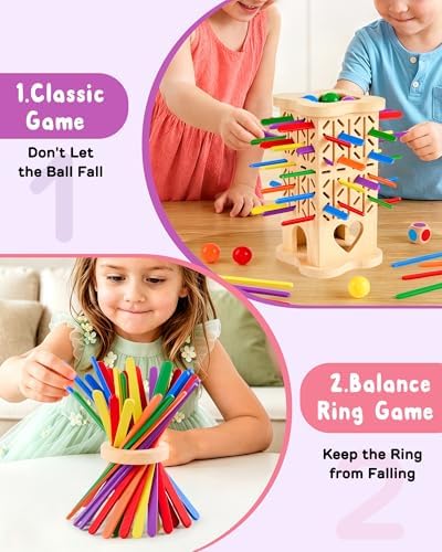 Montessori Wooden Board Game for Kids 3–8, Fine Motor Skills Toy 42 Strips - Image 5