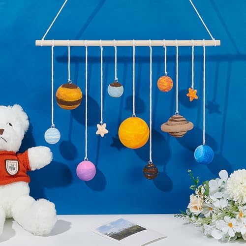 WEBEEDY DIY Solar Foam Ball Wall Hanging Kit Unpainted Hanging Solar Project Kit for Crafts Making,Solar System Model with Foam Balls Pigment Brush for Party Hanging Decor Christmas Birthday Gift - Image 4
