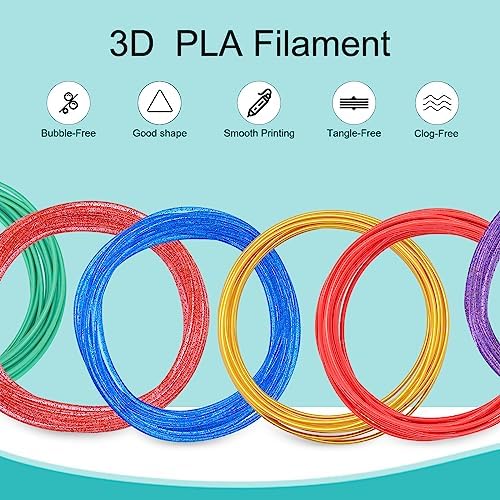 Kretrum 18 Colors 3D Pen Filament Refills Compatible with SCRIB3D MYNT3D PIKA3D 3D Pen for Kids Per Color 10Feet 1.75mm PLA 3D Printing Pen Filament Refills, NOT FIT 3Doodler Start Pen - Image 3
