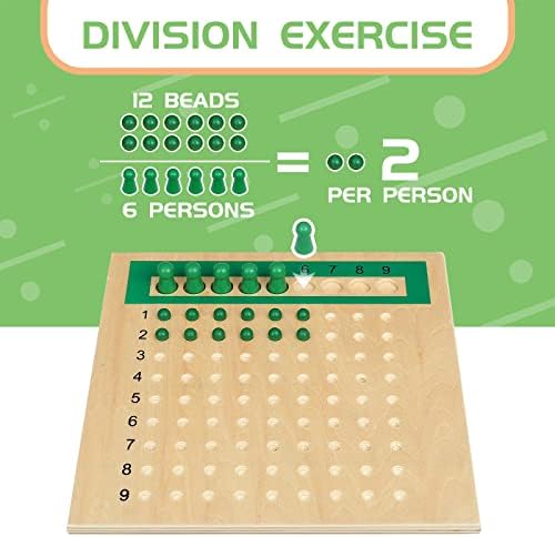 YHZAN Montessori Math Board Learning Multiplication & Division STEM Wooden Educational Toy Manipulative for Homeschooling Classroom Activity - Image 4