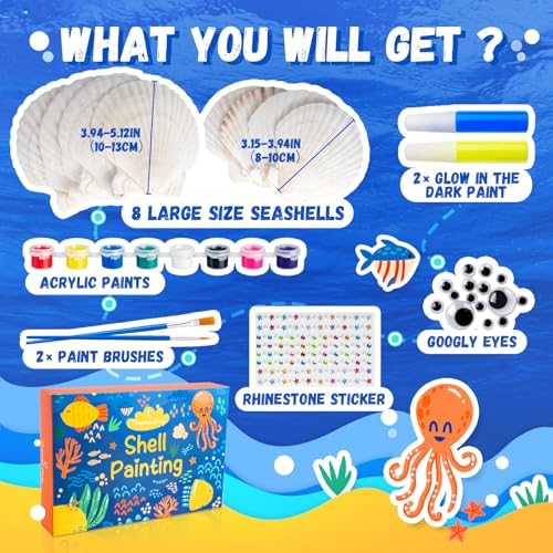 Eleanore's Diary Kids Sea Shell Painting Kit Glow in the Dark Painting - Image 5