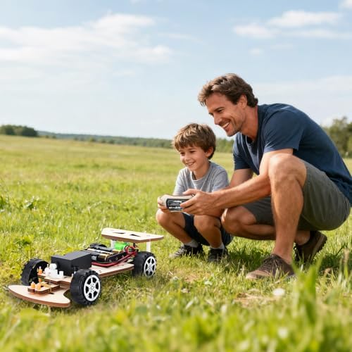 Wooden Racing Car, STEM Kits for Kids Age 8-10, STEM Toys for Boys 8-12, Remote Control Model Car Building Kits, Science Crafts Projects, Educational Gift for 9 10 11 12 13 14 Year Old Teen - Image 4