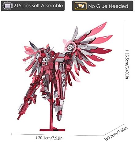 Piececool 3D Metal Puzzles for Adults, Thundering Wings Figure Mecha Model Kits Steel Metal 3D Model Building Kit, Brain Teaser DIY for Teens Man Woman, 215 Pcs - Image 3