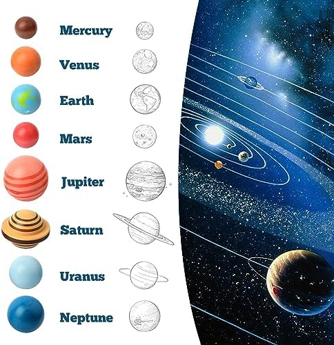 Wooden Solar System Puzzle for Kids Montessori Toys 3D Space Planets Models - Image 4