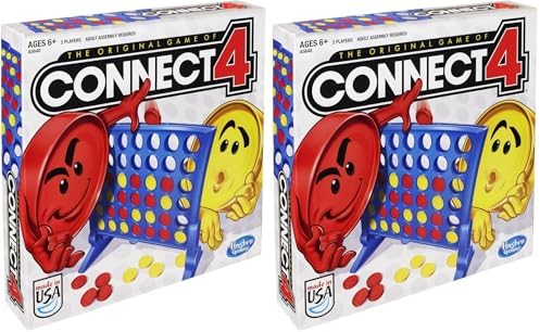 Connect 4 Hasbro Gaming Classic Grid, 4 in a Row Game, Strategy Board Gamesfor Kids, 2 Playersfor Family and Kids, Easter Gifts forBoys and Girls, Ages 6+, ONE Size (Pack of 2) by HasbroGames
