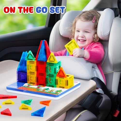 Gemmicc 58 PCS Mini Magnetic Tiles, Magnet Toys with Metal Storage Box - Image 6