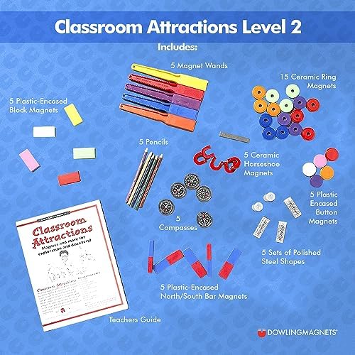 Dowling Magnets Classroom Attractions Comprehensive Magnet Lab: Level 2, Grades 1-3 (Ages 6-9). Classroom Magnets/Science Kit/STEM Kit/Kids Magnets for Classroom/Science Experiments. Item 731302. - Image 3
