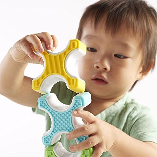 Guidecraft Grippies Stackers - 24 Piece Set, Stem Soft Grip Magnetic Building Toy for Toddlers - Image 3