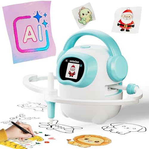 AI Drawing Robot for Kids, 10000+ Free AI-generated Images,Regularly updated image library,Educational Learning Toys for Boys & Girls Ages 3-8 ,AI Enlightenment Painting Toy for Birthday Gift (Cyan) by Unknown