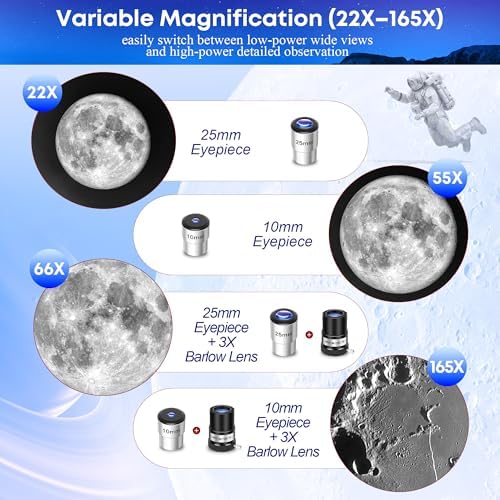UncleHu Telescope for Adults High Powered,90mm Aperture 550mm Refractor - Image 3