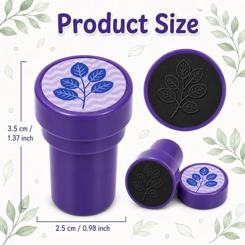Cinrobiye 24 Pcs Nature Leaf Stampers for Kids, Pre-Inked Leaf Party Favor Set, Forest Theme Birthday Party Supplies, Classroom Rewards, Goody Bag Fillers, Piñata Fillers, Treasure Box Toys - Image 2
