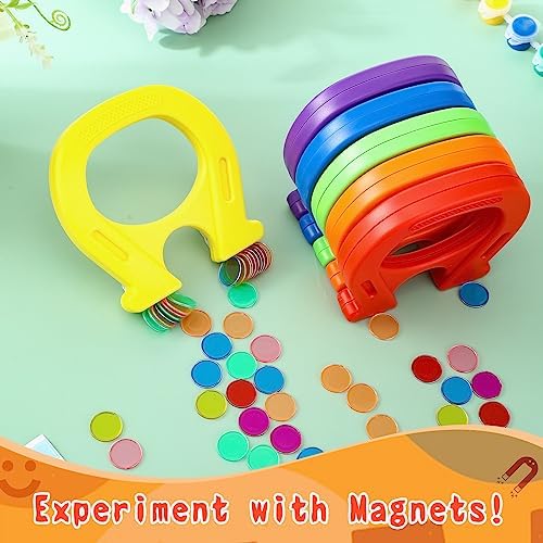 Kanayu 6 Pcs Horseshoe Magnet Toys U Shaped Magnet Movers Science Activity Exercise Student's Hands Ability Experiment Classroom Learning Toy Great Gift Idea for Girls Boys Adults, 6 Colors - Image 4
