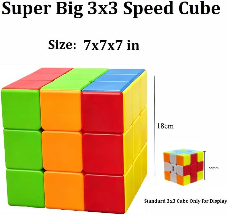 Big 3x3 Speed Cube Pro, 3x3 Large Cube Toy Gift for Kids Adults Brain Teasers - Image 2