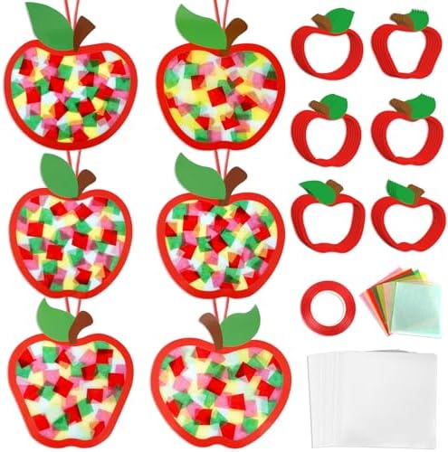 Qyeahkj 36Set Fall Apple Suncatchers Crafts Kit for Kids by Qyeahkj