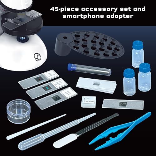 The Thames & Kosmos Microscope Essential STEM Tool with Smartphone Adapter to Capture & View Microscopic Images, Entry-Level Student Science Device, 60x to 600x Magnification & 45 Accessories - Image 3
