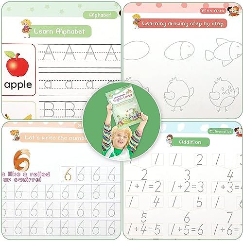 CosyCorner Magical Handwriting Workbooks Handwriting Practice Magic Copybook, Handwriting Aid Magic Pen Reusable Copybook Grooves Template Design for Children (5) - Image 4
