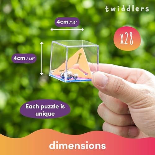 THE TWIDDLERS 28 Pack Brain Teaser Puzzle Cubes, Kids Party Favors - Assorted Difficulty Levels, Christmas Goodie Bag Fillers, Birthday Party Toys, Educational Classroom Prizes, Gifts for Boys & Girls - Image 3