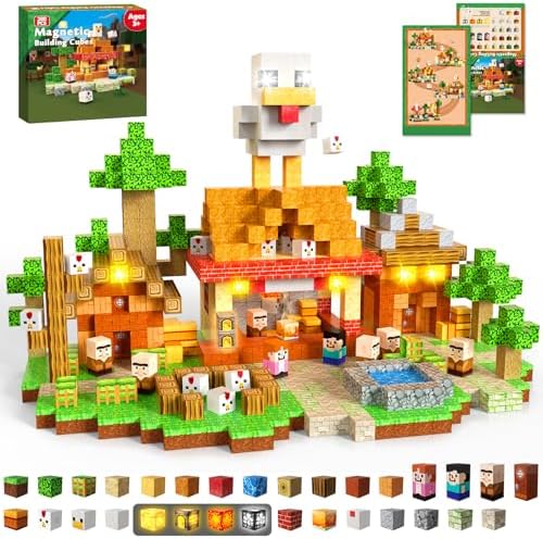 ToyUnited 200PCS Magnetic Blocks with Light-Up Blocks, Magnet Building Blocks, Stacking Magent Cubes, STEM Montessori Educational Sensory Toys for Boys & Girls Ages 3-12 Birthday Gifts by BuildCreateExplore