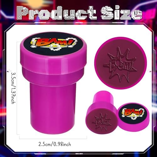 Cinrobiye 24 Pcs Hero Stampers Party Favor Set, Cute Superhero Stamps for Kids Birthday Party, Classroom Rewards, Carnival Prizes, Goody Bag Fillers, Super Hero Themed Party Supplies - Image 3