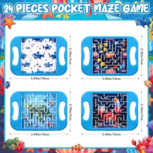 JellyArch 36 Pcs Mini Maze Puzzle Bulk for Kids Maze Cubes, Marine Animals - Image 2