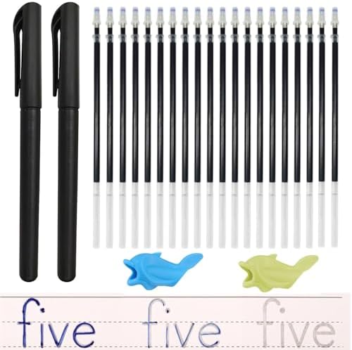 Magic Pens & Refills for Grooved Handwriting Workbooks,Disappearing Ink Pens for Handwriting Book,Magic Ink Pen for Grooved Handwriting Practice for Kids or Grooved Writing Books 3-5 by Unknown