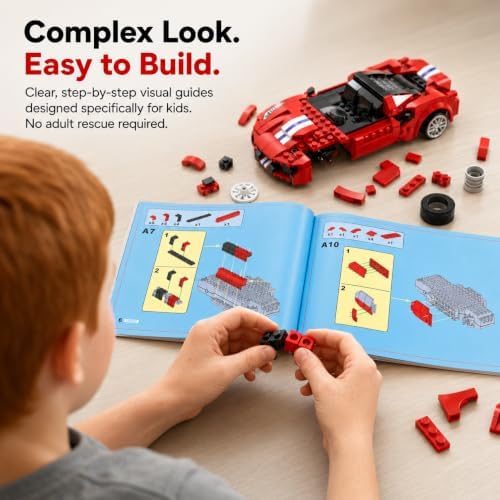 WISEPLAY Building Blocks RC Car Building Kit for Boys & Girls 8-12, STEM Remote Control Car Building Kit Gift - Image 4
