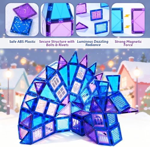 MAGBLOCK 102PCS Magnetic Tiles Building Blocks Set Strong Magnets - Image 4
