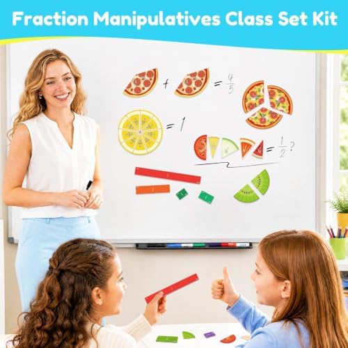 Larger 11.5" Magnetic Fraction Playbook - Montessori Math Manipulatives - Image 5