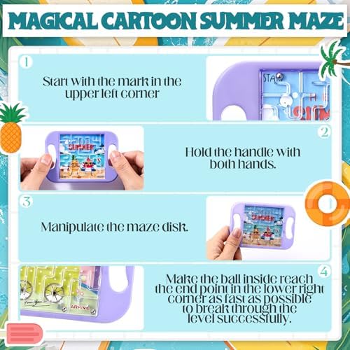 JellyArch 36 Pcs Mini Maze Puzzle Bulk for Kids Maze Cubes, Summer - Image 4