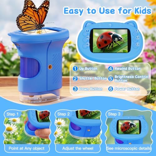 1000X Handheld Digital Microscope for Kids with 4K 2.4" IPS Screen - Image 5