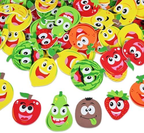 132PCS Foam Fruit Stickers, Smile Face Bulk Shapes by IFKEGON