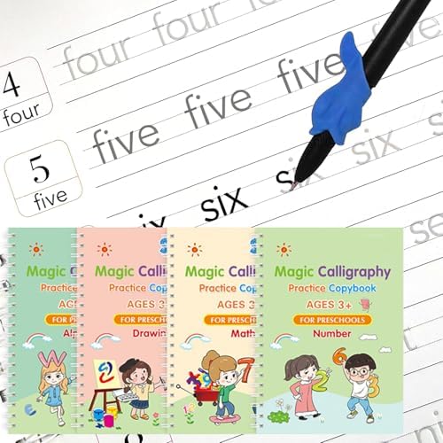 Magic Grooved Writing Practice for Kids - English, Big, 4 PCS by KILOGOGRAPH