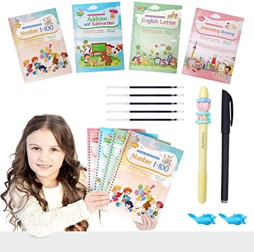 CosyCorner Magical Handwriting Workbooks Handwriting Practice Magic Copybook, Handwriting Aid Magic Pen Reusable Copybook Grooves Template Design for Children (5) - Image 5
