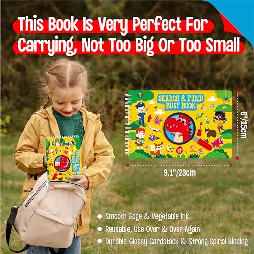 SpriteGru Search & Find Book, 30 Dry Erase Activities Game Pad, Reusable & Erasable Montessori Learning Toy Educational Games Autism Sensory Toys for Preschool Girls and Boys Ages 3, 4, 5, 6 - Image 5