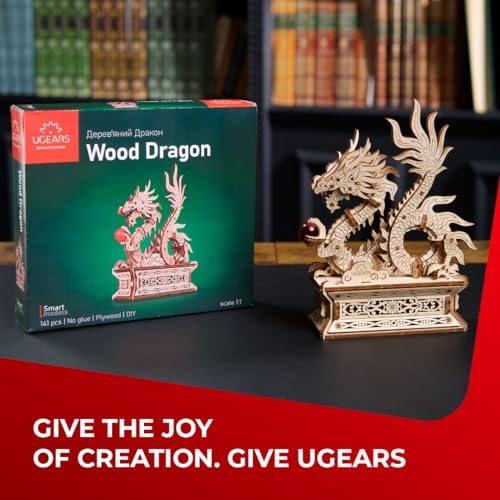 UGEARS Wood Dragon 3D Puzzle – 3D Wooden Puzzles for Adults, Wooden Models for Adults to Build, Mechanical Puzzle Box with Hidden Compartment, DIY Model Kit, Brain Teaser, Unique Chinese Dragon Gift - Image 6