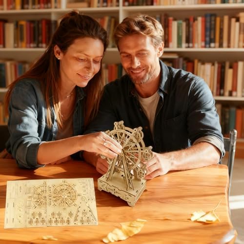 Wooden 3D Puzzle for Adults Mechanical Ferris Wheel Music Model Kits Wood DIY Crafts Kit to Build for Age 14+ Years Old - Image 5
