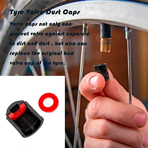 KURAMI Tire Valve Stem Caps 200 Pcs,Black Plastic Valve Caps Sealing Ring - Image 3