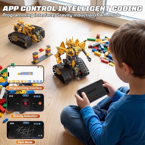 Robot Building Kit with Remote Control STEM Gift for Boys Age 6-14 | Birthday Gift for Boys Girls Ages 6-14 | 373PCS 5-in-1 Robot | APP+Remote | STEM Robotic Toys | Rechargeable |Educational - Image 3