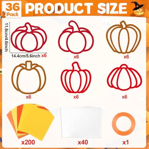 Qyeahkj 36 Set Fall Pumpkin Suncatchers Crafts Kit for Kids - Image 2