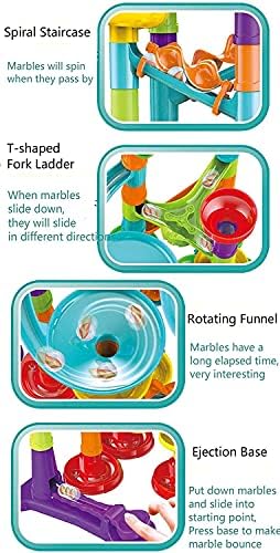 Marble Run Building Blocks STEM Toy Track Race Maze 30 Glass Marbles for Kids Boys Girls 3 4 5 6 7 8 9 10 11 12 Year Old Birthday Present Preshool Gift - Image 4