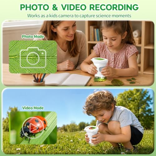 WINWEND Pocket Kids Microscope 1000X Handheld Microscope for Photo and Video Portable Science Kits STEM Toys – Christmas/Birthday Gifts for Girls & Boys Ages 3-12(White) - Image 5