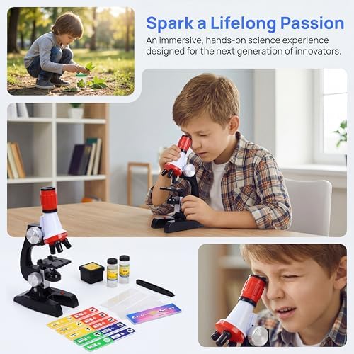 Little World Kids Microscope with LED Light - 100X/400X/1200X Magnification - Image 3