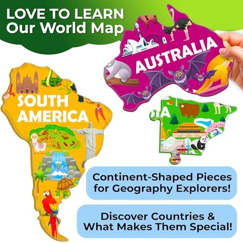 World Map Puzzles for Kids Ages 8-10 - 70 Pcs Jigsaw Kids Puzzles Ages 6-8 - Image 3