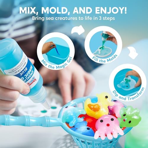 Klever Kits Water Gel Kit, Waters Pets Magic Fairy Water Gel Toy Kit with 10 Gels, 12 Molds, Preserving Bottle for Presents, Party Favors, Birthday Gifts, Arts & Crafts DIY Squishy Making Kit for Kids - Image 6