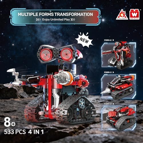 4-in-1 RC Robot Building Kit, STEM Robotics for Kids Ages 8-12, 533 PCS - Image 2